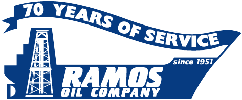 Ramos Oil Company 70 Years of Service Since 1951 Logo